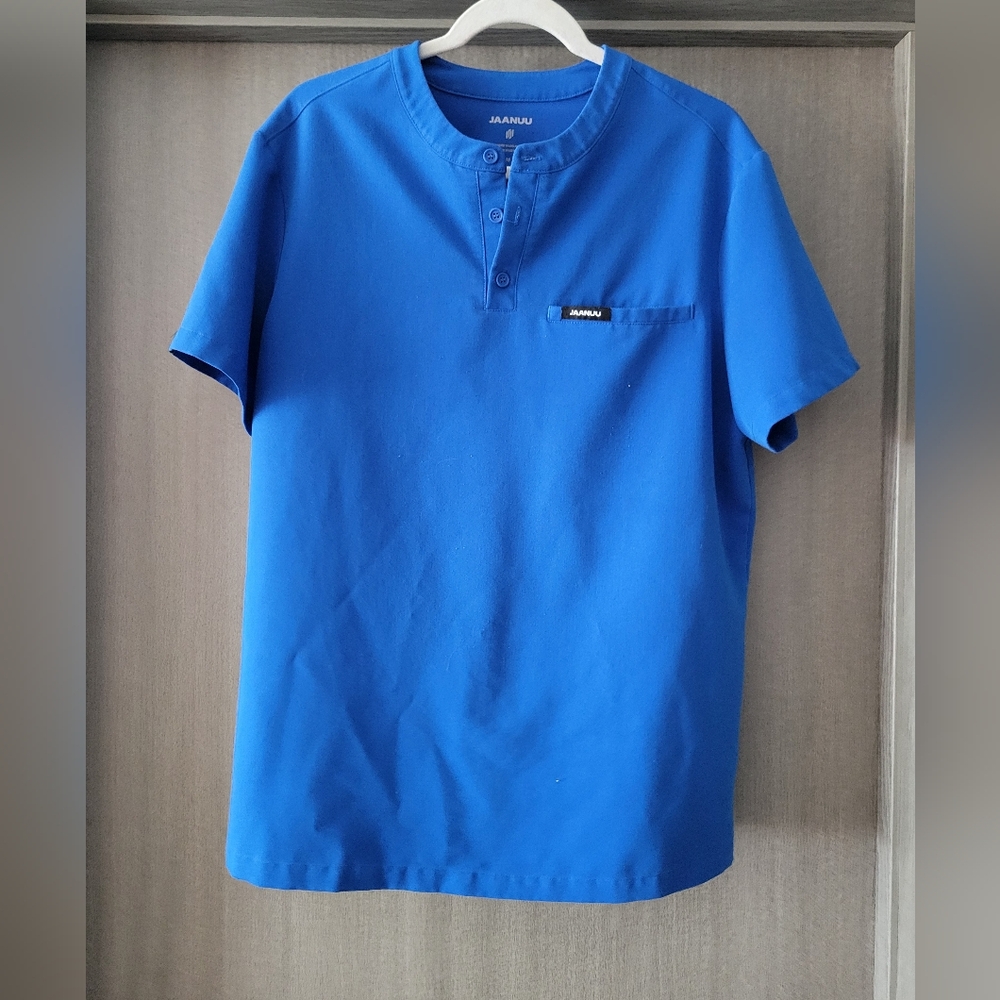 MEN'S Jaanuu Royal Blue Scrub Top Size M